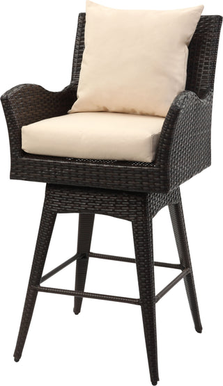 Safavieh Hayes Outdoor Wicker Swivel Armed Counter Stool Brown/Beige Furniture 