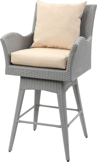 Safavieh Hayes Outdoor Wicker Swivel Armed Counter Stool Grey/Beige Furniture 