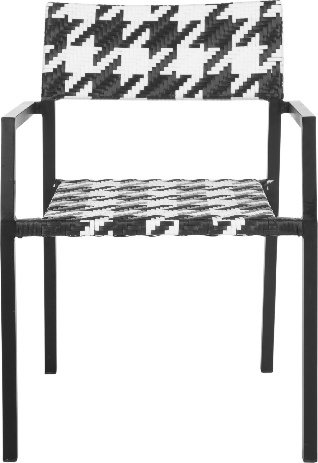 Safavieh Halden Arm Chair White/Black Furniture main image