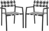 Safavieh Halden Arm Chair White/Black Furniture 