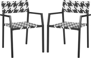 Safavieh Halden Arm Chair White/Black Furniture 