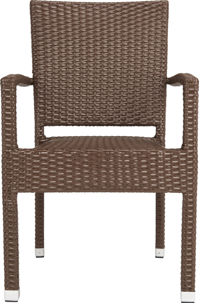 Safavieh Kelda Stacking Arm Chair Brown Furniture main image