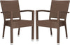 Safavieh Kelda Stacking Arm Chair Brown Furniture 