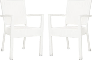 Safavieh Kelda Stacking Arm Chair White Furniture 