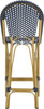 Safavieh Ford Indoor-Outdoor Stacking French Bistro Bar Stool Navy/White Furniture 