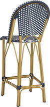 Safavieh Ford Indoor-Outdoor Stacking French Bistro Bar Stool Navy/White Furniture 