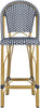 Safavieh Ford Indoor-Outdoor Stacking French Bistro Bar Stool Navy/White Furniture main image