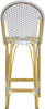 Safavieh Ford Indoor-Outdoor Stacking French Bistro Bar Stool Grey/White Furniture 