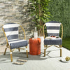 Safavieh Sarita Striped French Bistro Stacking Side Chair Navy/White  Feature
