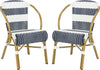 Safavieh Sarita Striped French Bistro Stacking Side Chair Navy/White Furniture 