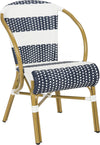Safavieh Sarita Striped French Bistro Stacking Side Chair Navy/White Furniture 