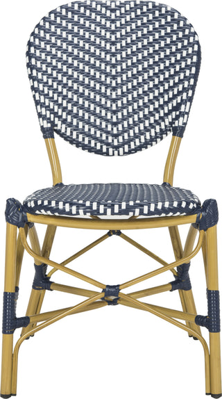 Safavieh Lisbeth French Bistro Stacking Side Chair Navy/White Furniture main image