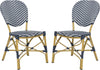 Safavieh Lisbeth French Bistro Stacking Side Chair Navy/White Furniture 