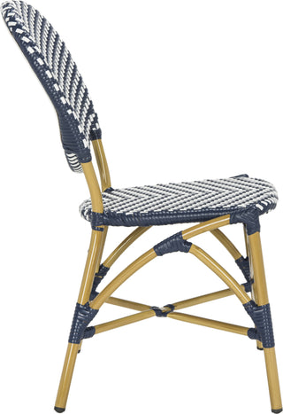 Safavieh Lisbeth French Bistro Stacking Side Chair Navy/White Furniture 