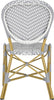Safavieh Lisbeth French Bistro Stacking Side Chair Grey/White Furniture 
