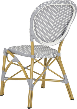 Safavieh Lisbeth French Bistro Stacking Side Chair Grey/White Furniture 