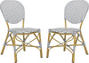 Safavieh Lisbeth French Bistro Stacking Side Chair Grey/White Furniture 