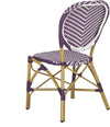 Safavieh Lisbeth French Bistro Stacking Side Chair Purple/White Furniture 