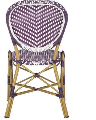 Safavieh Lisbeth French Bistro Stacking Side Chair Purple/White Furniture 