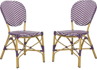 Safavieh Lisbeth French Bistro Stacking Side Chair Purple/White Furniture 