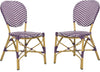 Safavieh Lisbeth French Bistro Stacking Side Chair Purple/White Furniture 