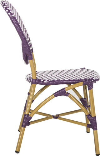 Safavieh Lisbeth French Bistro Stacking Side Chair Purple/White Furniture 