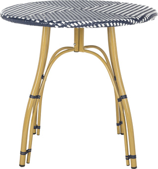 Safavieh Kylie Rattan Bistro Table Navy/White Furniture main image