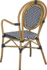 Safavieh Rosen French Bistro Stacking Arm Chair Navy/White Furniture 