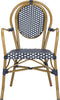 Safavieh Rosen French Bistro Stacking Arm Chair Navy/White Furniture main image