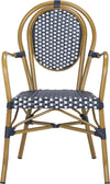 Safavieh Rosen French Bistro Stacking Arm Chair Navy/White Furniture main image