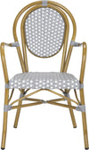 Safavieh Rosen French Bistro Stacking Arm Chair Grey/White main image