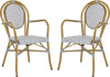 Safavieh Rosen French Bistro Stacking Arm Chair Grey/White 