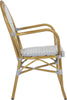 Safavieh Rosen French Bistro Stacking Arm Chair Grey/White Furniture 