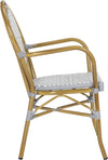 Safavieh Rosen French Bistro Stacking Arm Chair Grey/White Furniture 