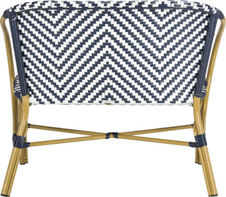 Safavieh Dandra Herringbone Rattan Settee Navy/White Furniture 