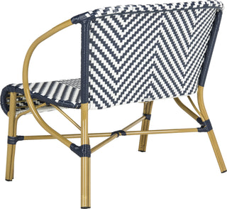 Safavieh Dandra Herringbone Rattan Settee Navy/White Furniture 