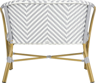 Safavieh Dandra Herringbone Rattan Settee Grey/White Furniture 