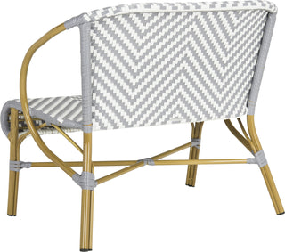 Safavieh Dandra Herringbone Rattan Settee Grey/White Furniture 