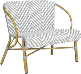 Safavieh Dandra Herringbone Rattan Settee Grey/White Furniture 