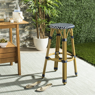 Safavieh Kelsey Indoor-Outdoor Bar Stool Navy/White Furniture  Feature