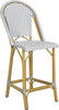 Safavieh Gresley Indoor-Outdoor Stacking French Bistro Counter Stool Grey/White Furniture 