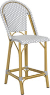 Safavieh Gresley Indoor-Outdoor Stacking French Bistro Counter Stool Grey/White Furniture 