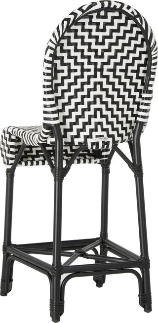 Safavieh Shea Indoor-Outdoor Counter Stool Black/White Furniture 