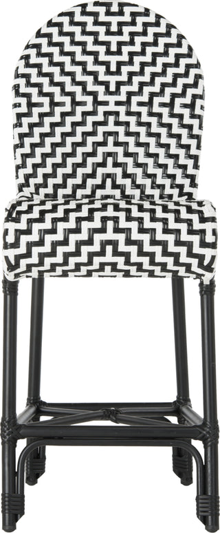 Safavieh Shea Indoor-Outdoor Counter Stool Black/White Furniture main image