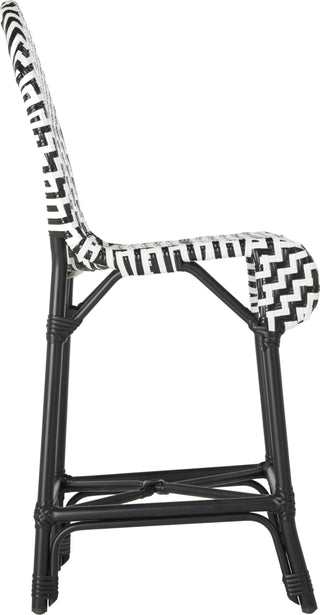 Safavieh Shea Indoor-Outdoor Counter Stool Black/White Furniture 