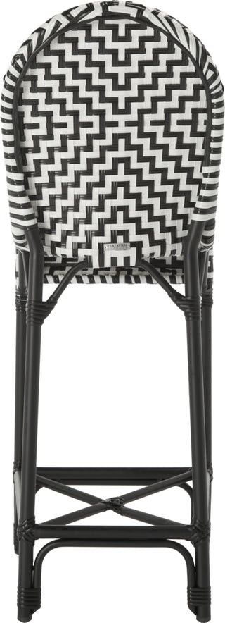 Safavieh Tilden Indoor-Outdoor Bar Stool Black/White Furniture 