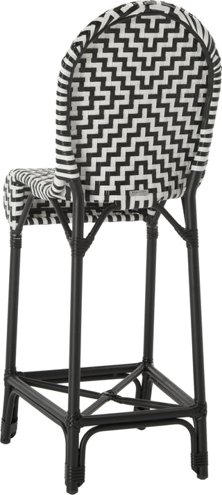 Safavieh Tilden Indoor-Outdoor Bar Stool Black/White Furniture 