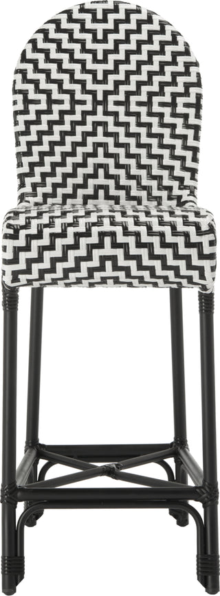 Safavieh Tilden Indoor-Outdoor Bar Stool Black/White Furniture main image