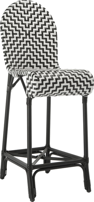 Safavieh Tilden Indoor-Outdoor Bar Stool Black/White Furniture 