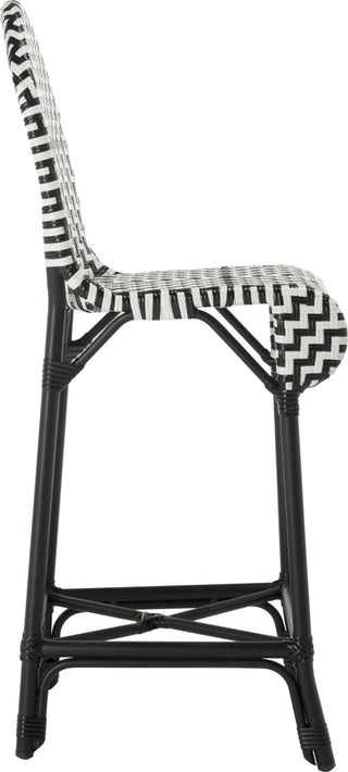 Safavieh Tilden Indoor-Outdoor Bar Stool Black/White Furniture 